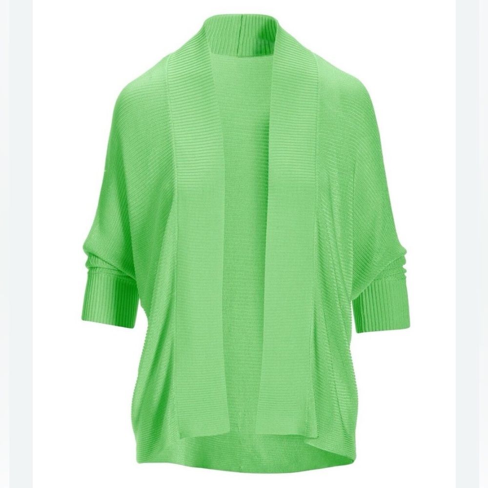 Boston Proper Open Effortless Cardigan Sweater L Green NWOT Spring Lightweight